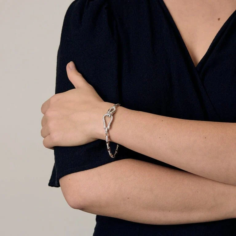 MATY two-gold Buckle Bracelet, diamonds  - Image 2