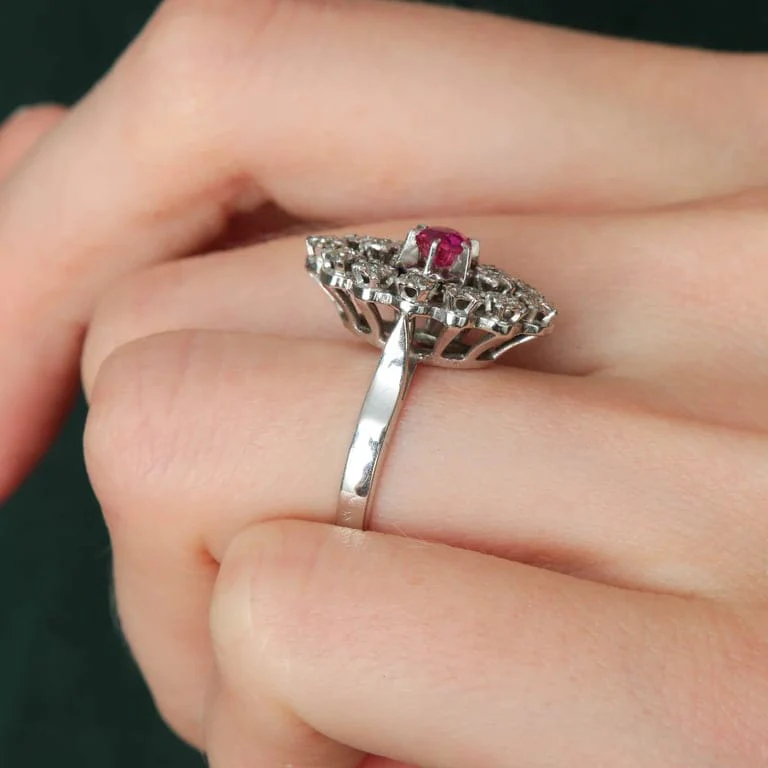 Marquise diamond ring - Image 5
