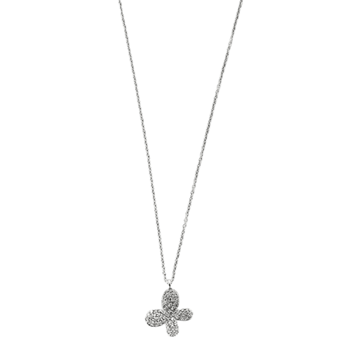 White gold diamond butterfly necklace