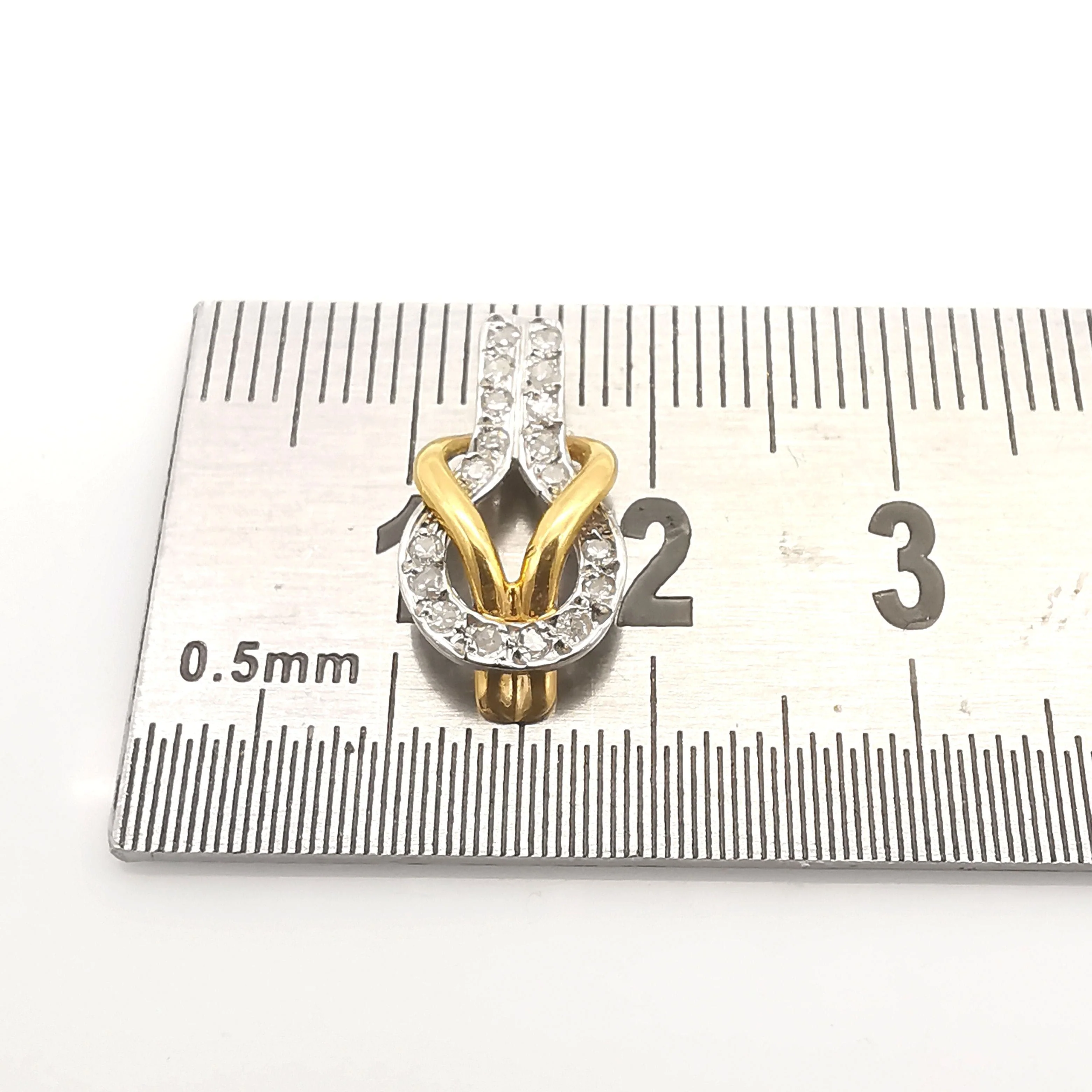 Pendant in yellow and white gold & diamonds - Image 3