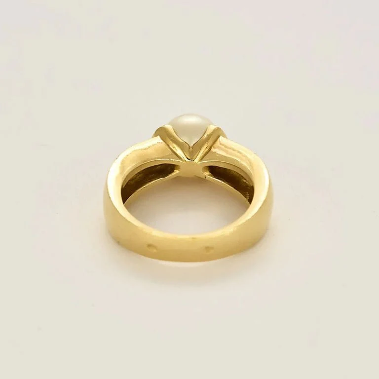 Yellow gold pearl ring - Image 6