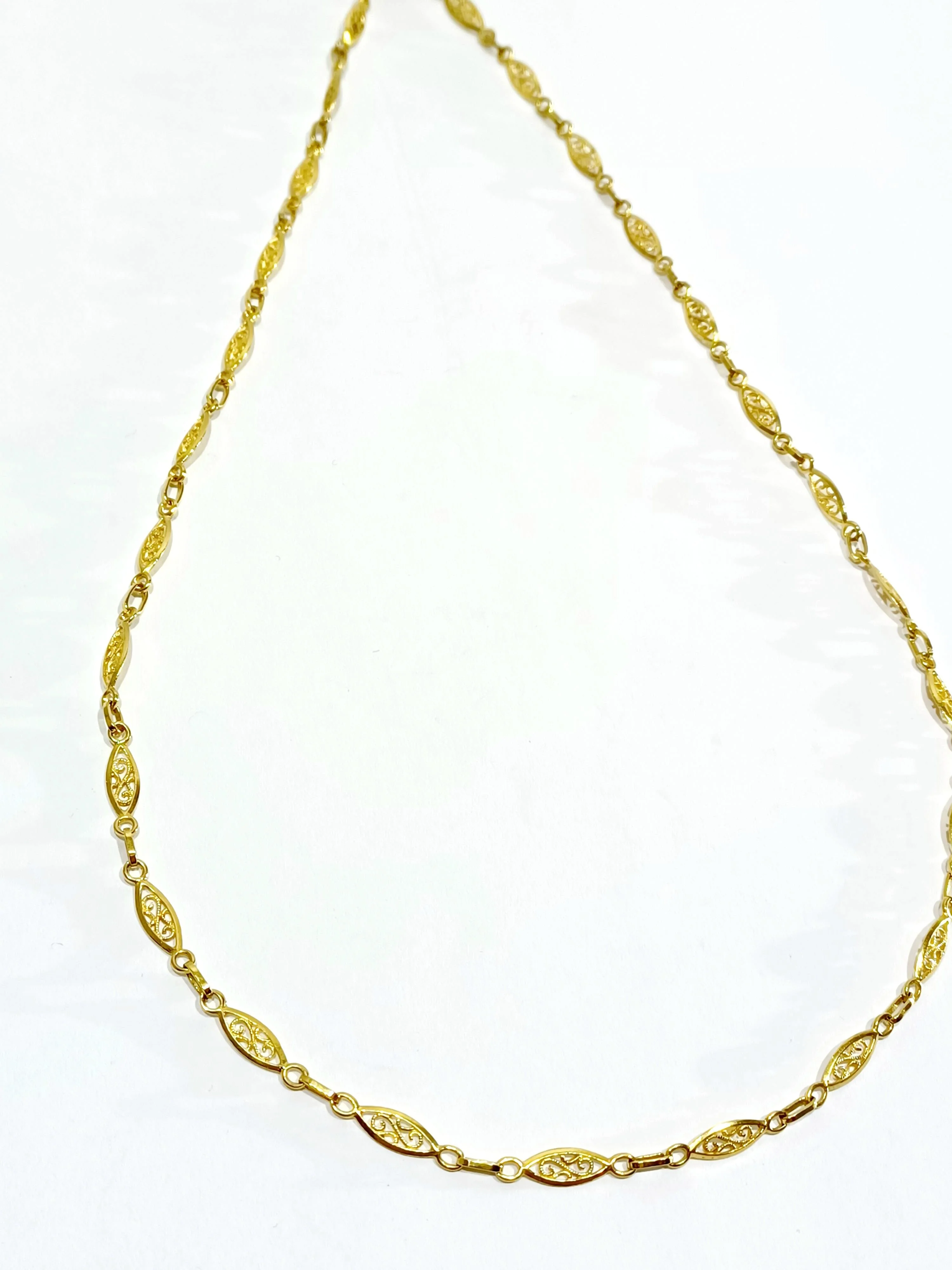 Yellow gold necklace Art Deco - Image 2