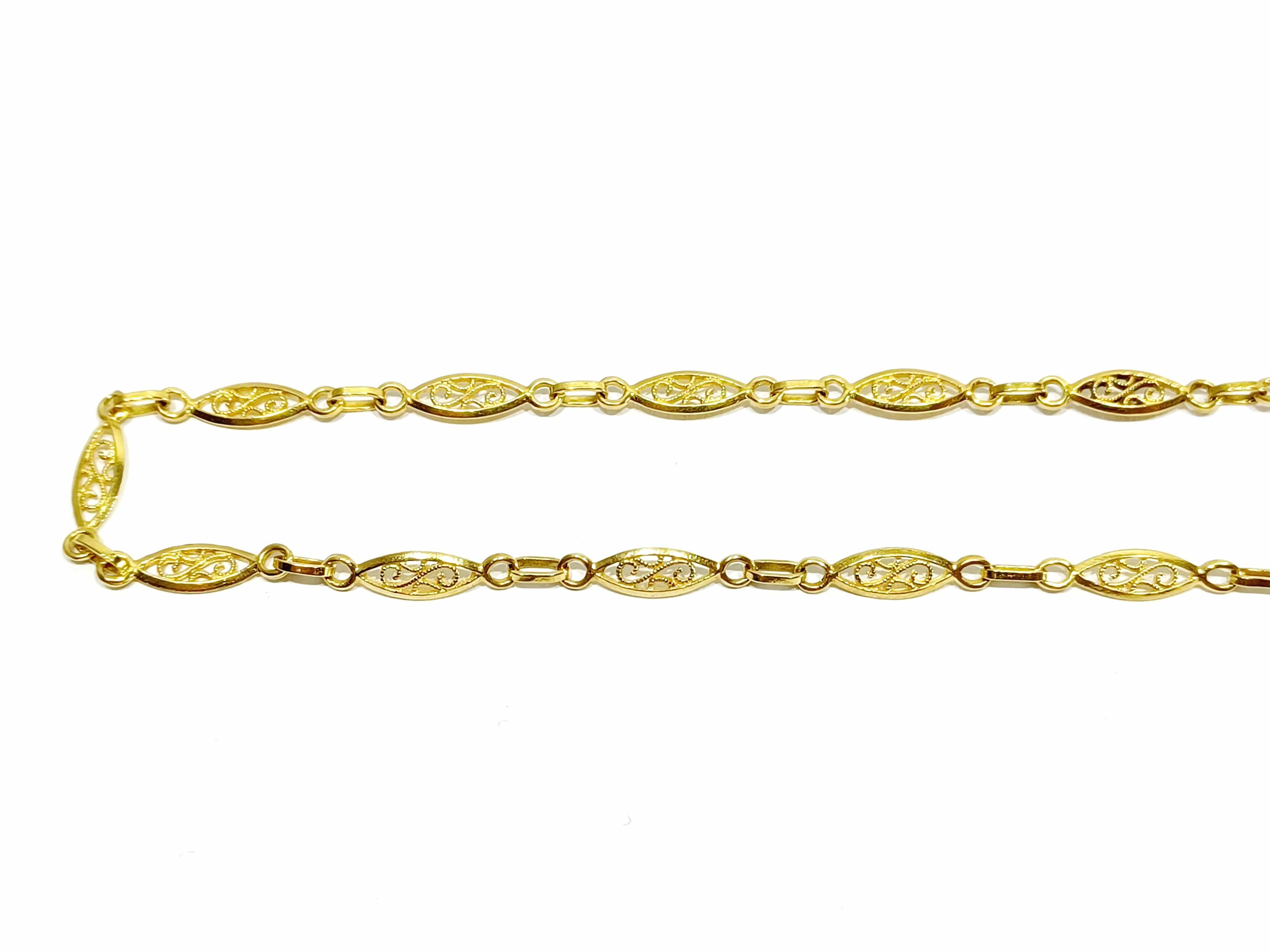 Yellow gold necklace Art Deco - Image 5