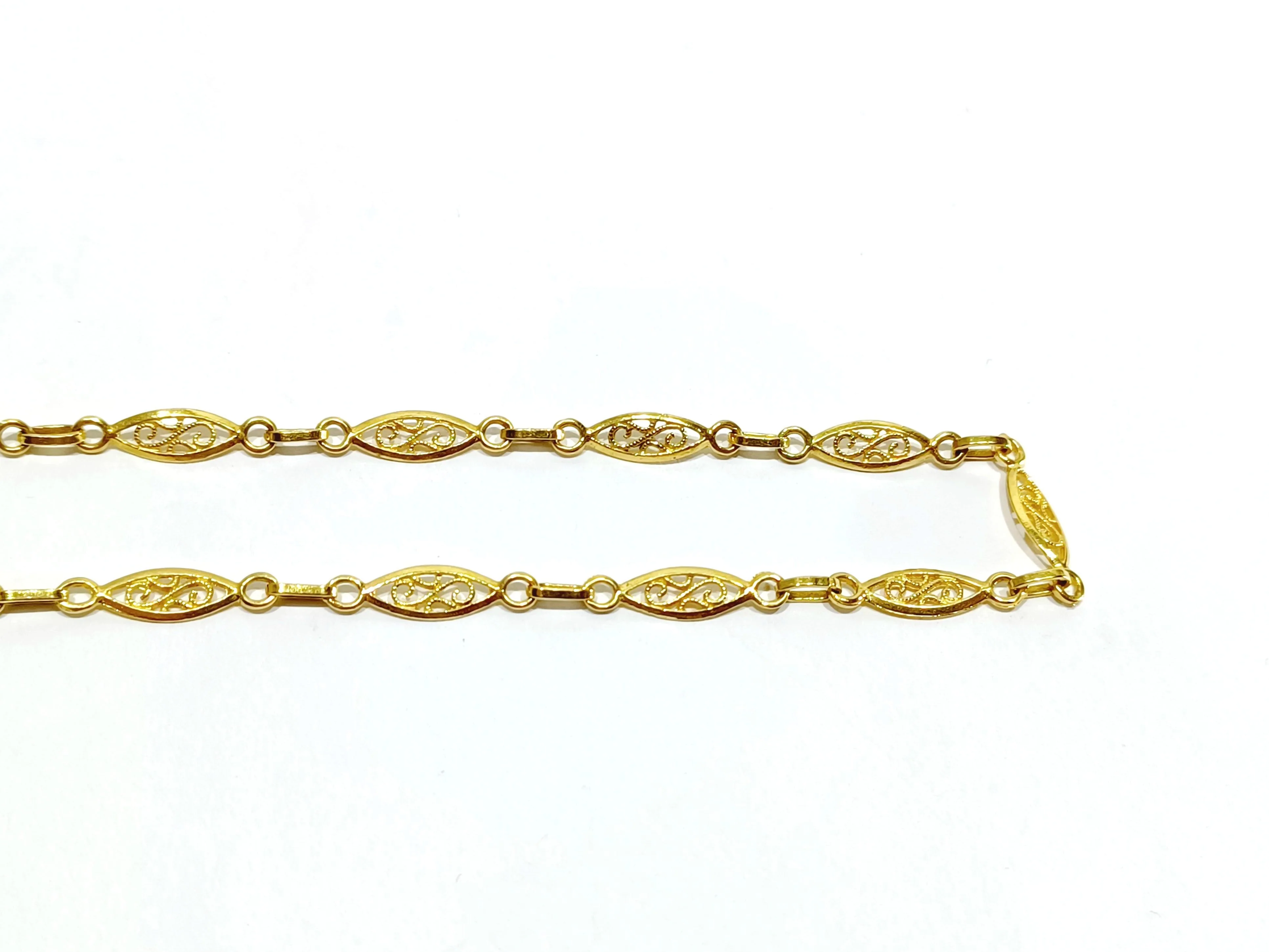 Yellow gold necklace Art Deco - Image 6