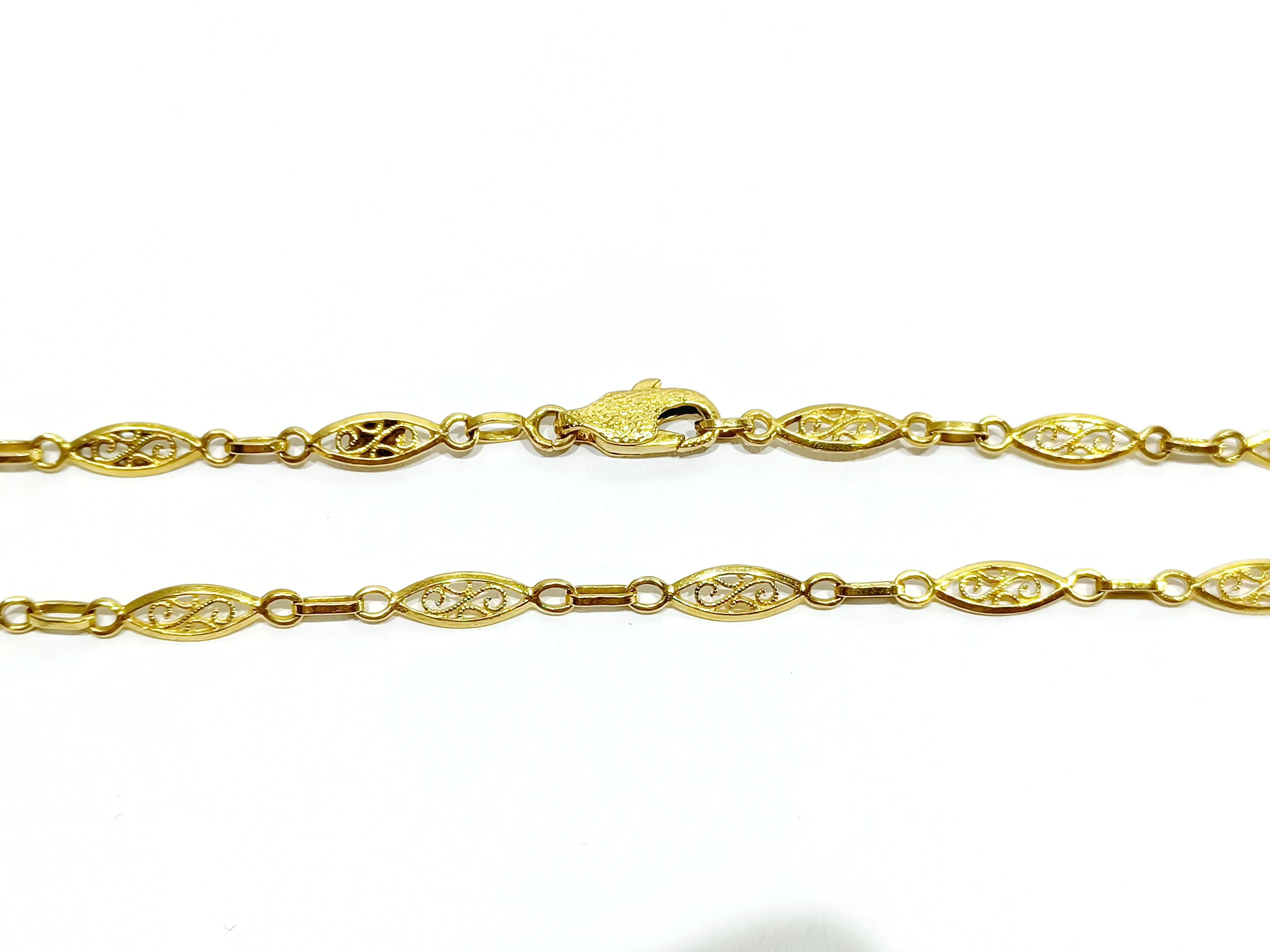 Yellow gold necklace Art Deco - Image 7