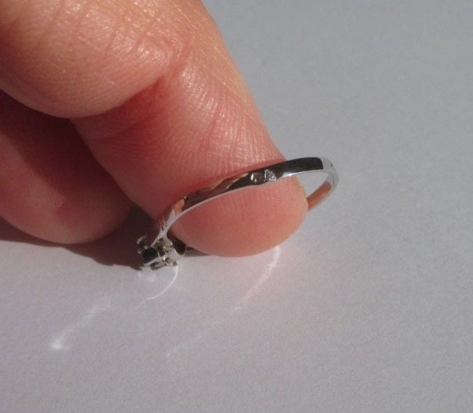 White gold sapphire solitaire ring and platinum - Image 8