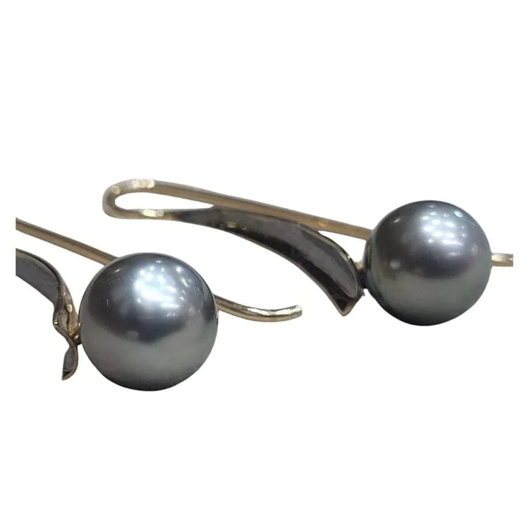 Earrings - Earrings in Tahitian pearls and 18-carat yellow gold  - Image 6