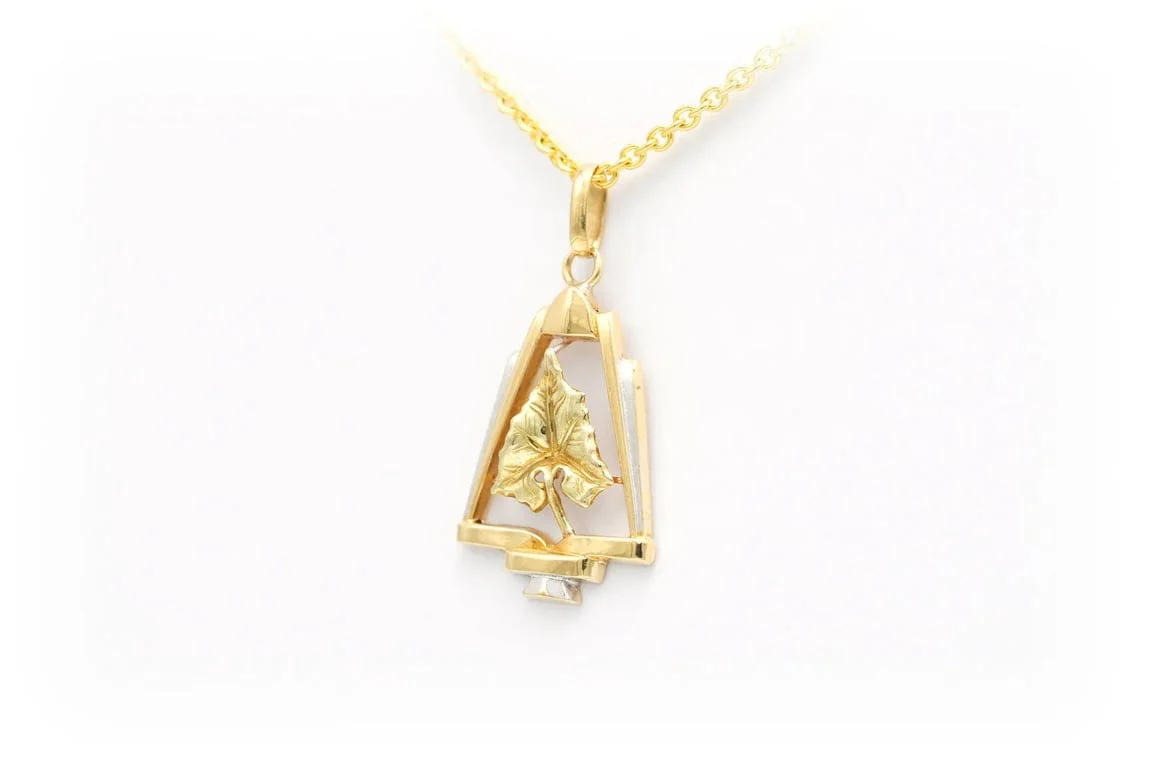 Pendant Art Deco in yellow gold - Image 3