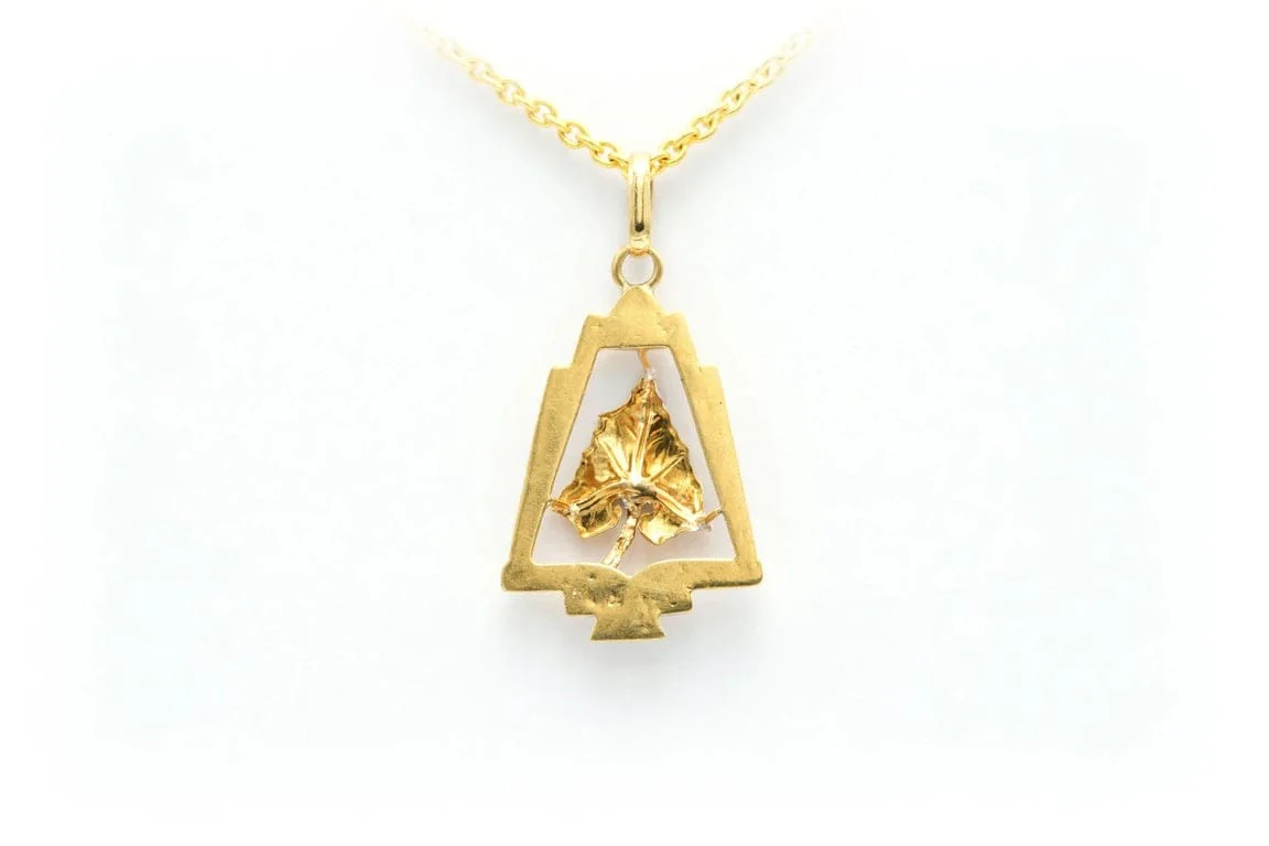 Pendant Art Deco in yellow gold - Image 4