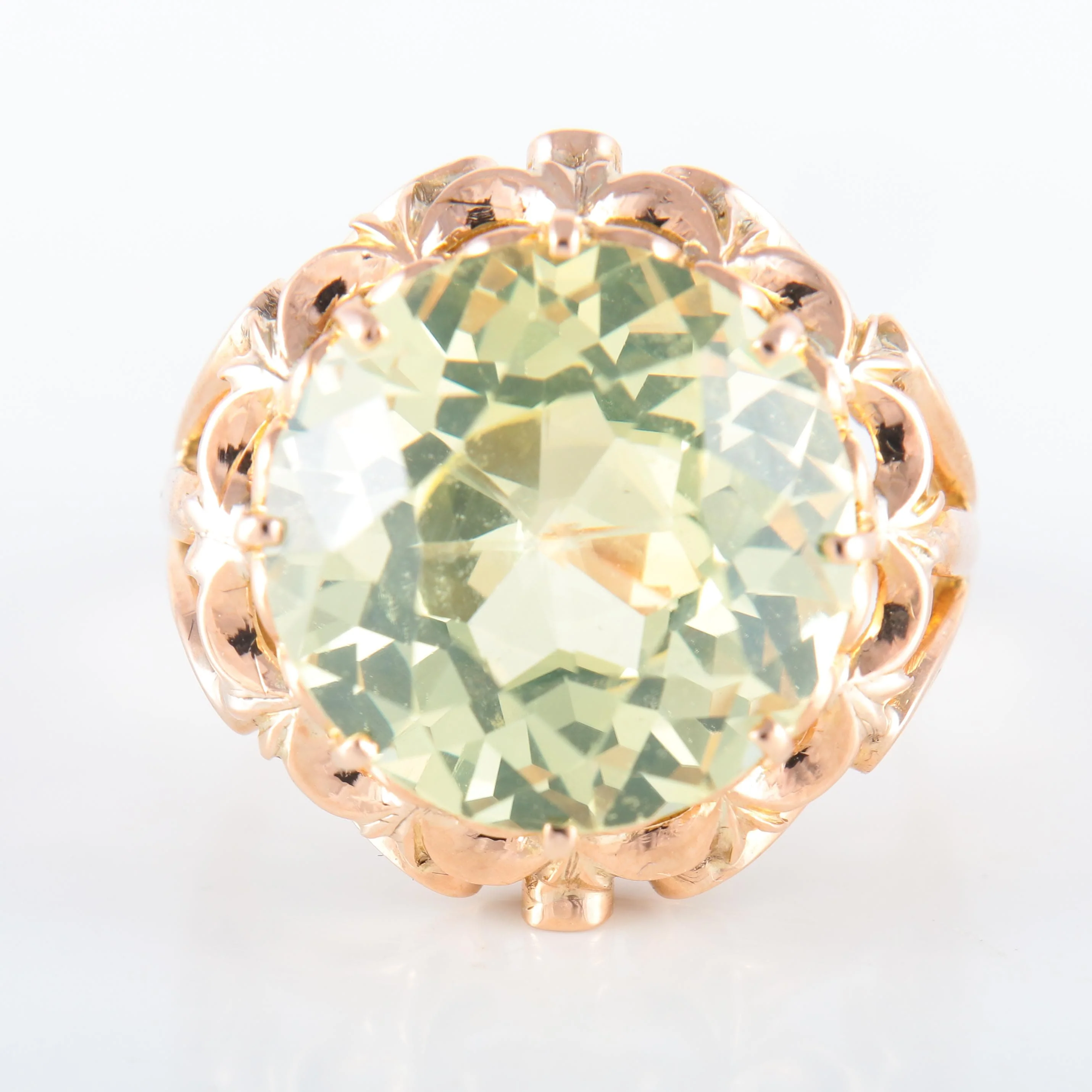 Yellow Beryl Cocktail Ring - Image 4