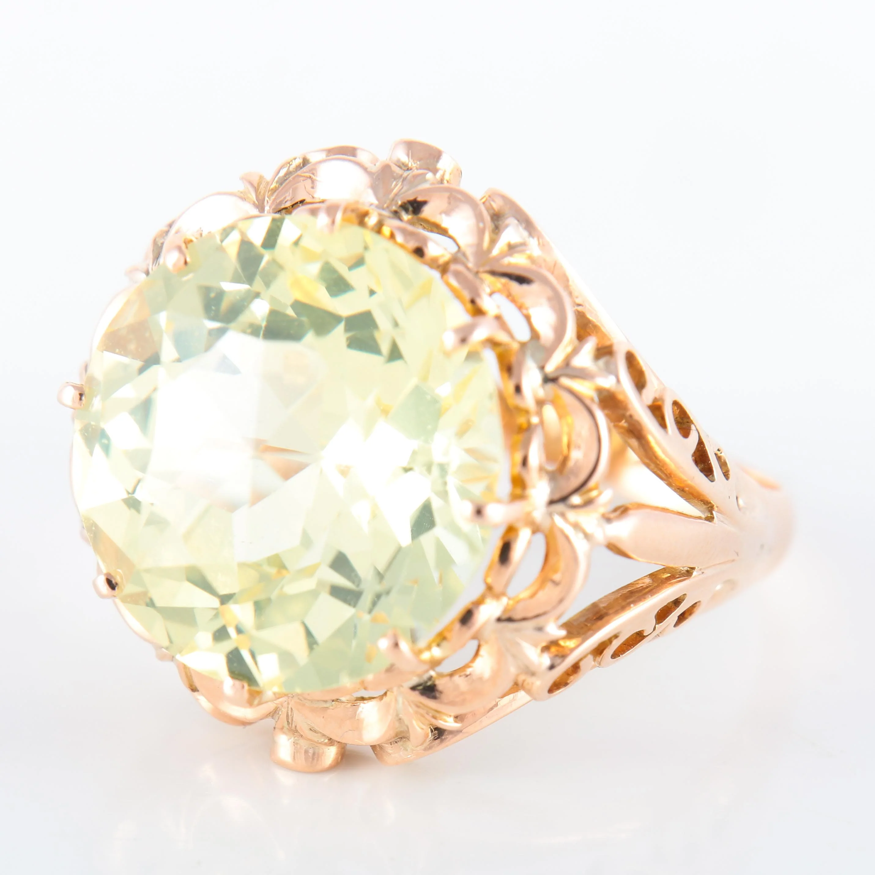 Yellow Beryl Cocktail Ring - Image 5