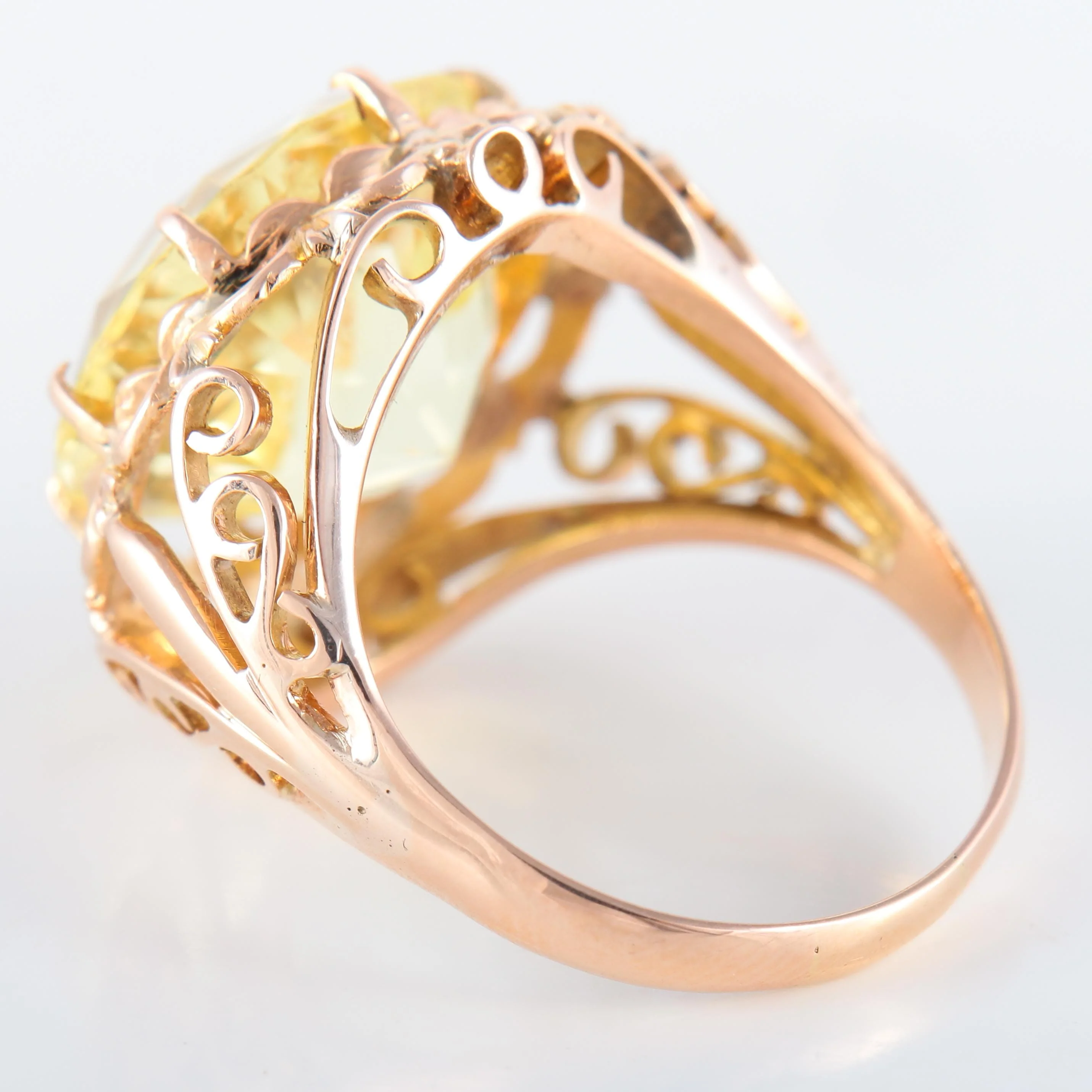 Yellow Beryl Cocktail Ring - Image 7