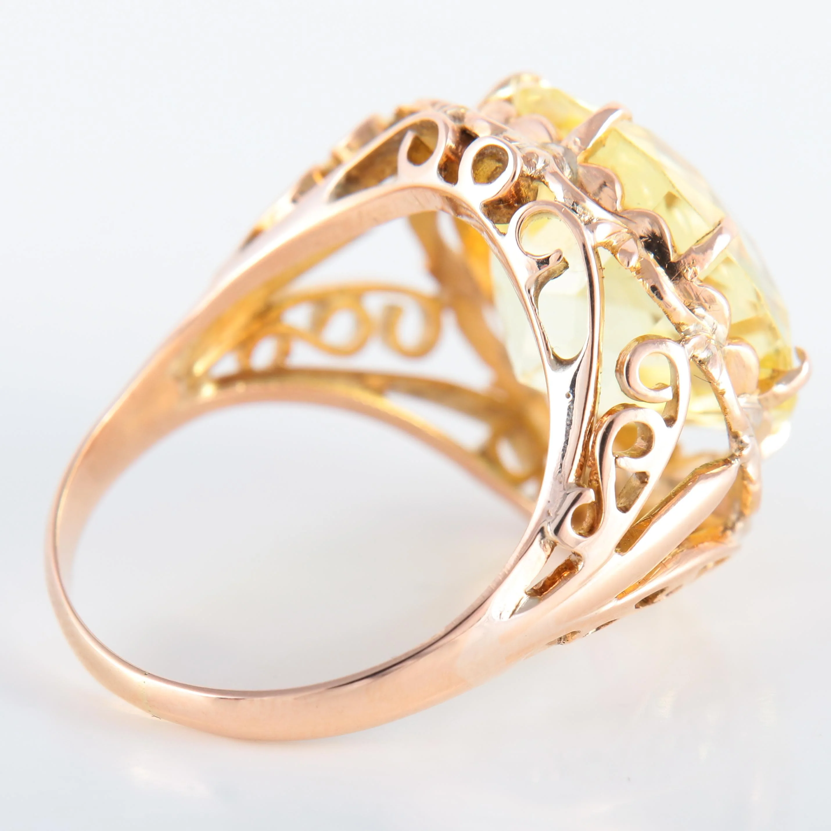 Yellow Beryl Cocktail Ring - Image 8