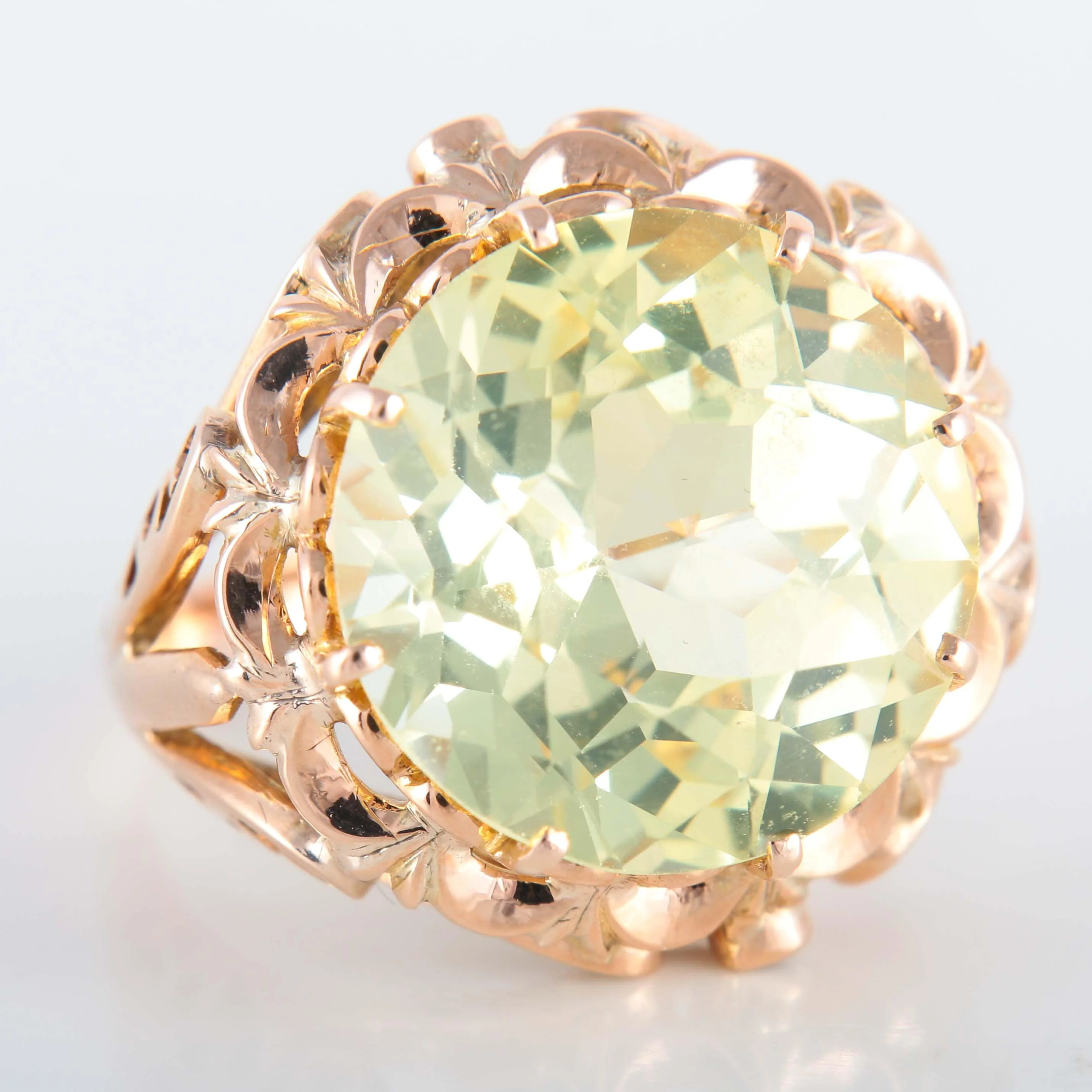 Yellow Beryl Cocktail Ring - Image 9