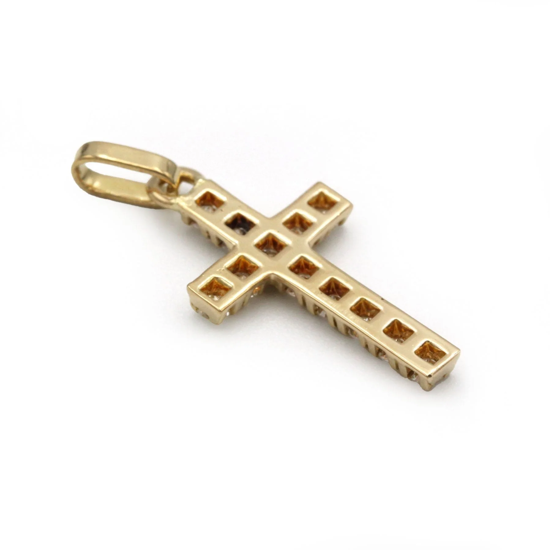 Cross Pendant - Yellow Gold & Diamonds - Image 3