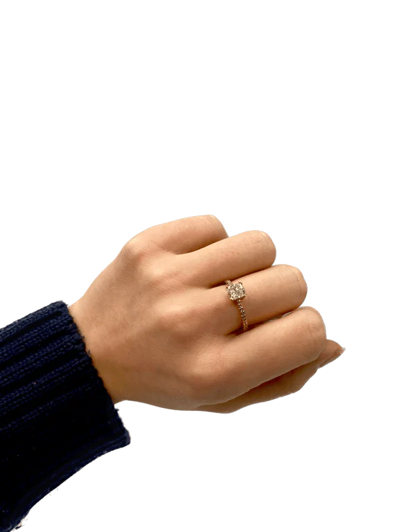 Ring - Solitaire 1.01 ct in rose gold and diamond  - Image 2