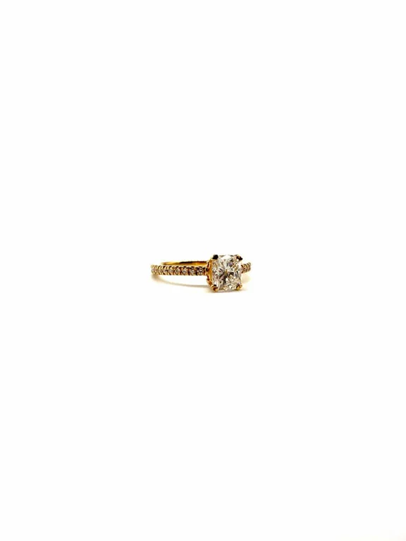 Ring - Solitaire 1.01 ct in rose gold and diamond  - Image 3