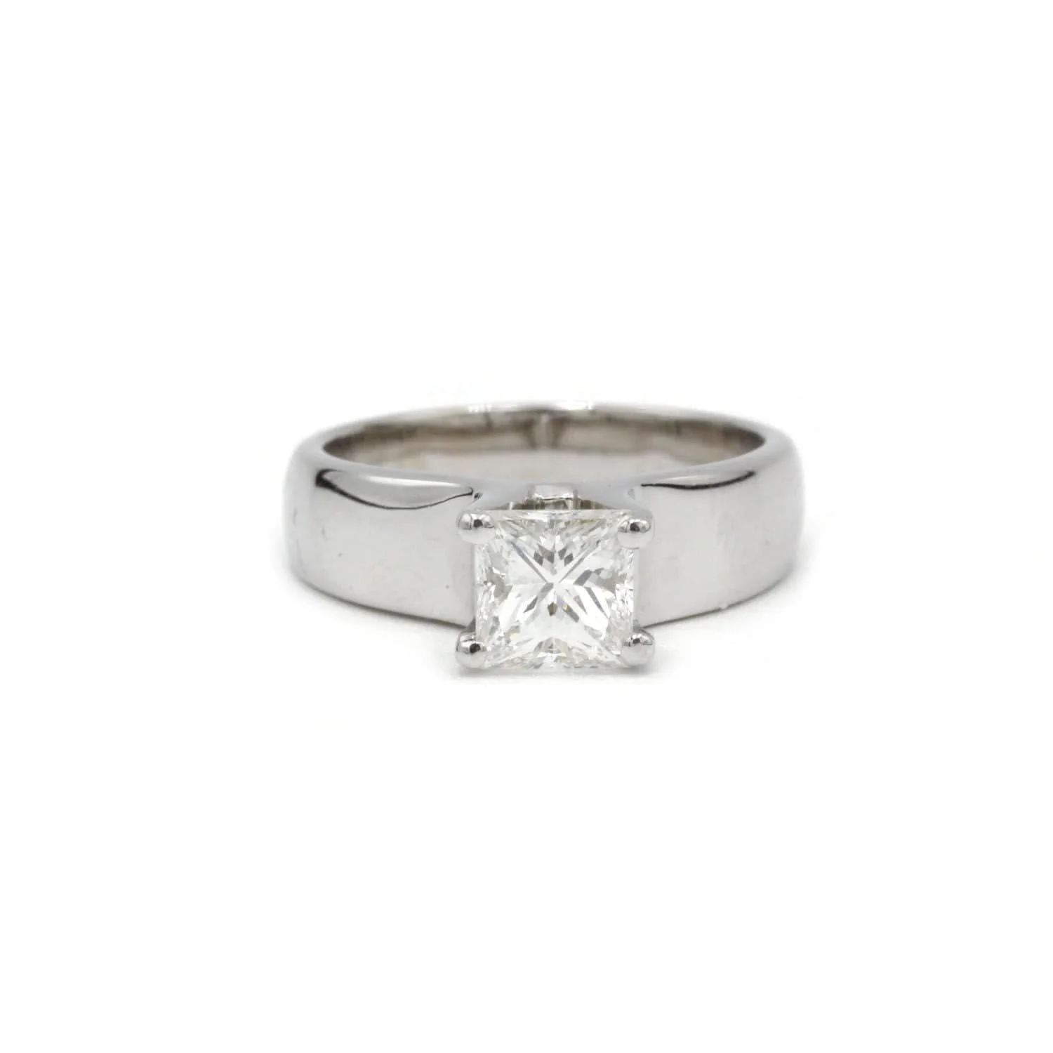 Solitaire white gold 1.05 ct H VS1
