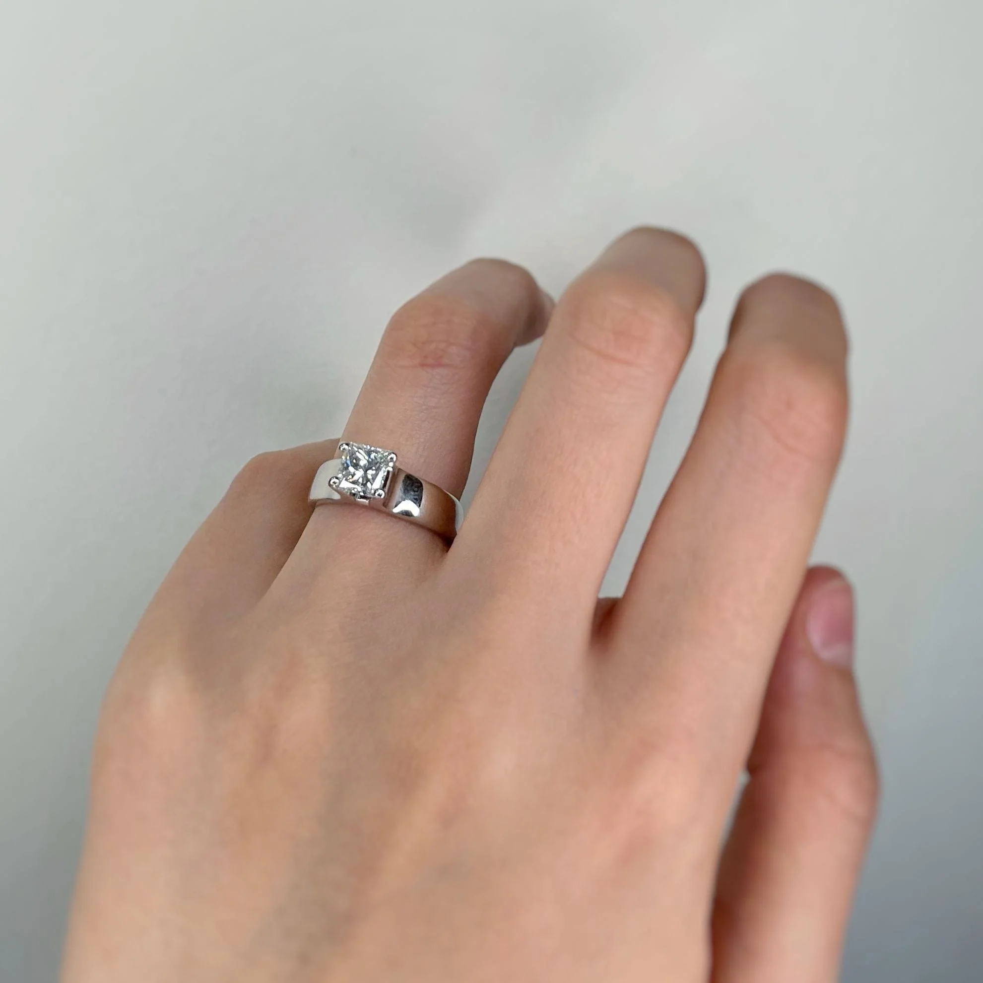 Solitaire white gold 1.05 ct H VS1 - Image 6