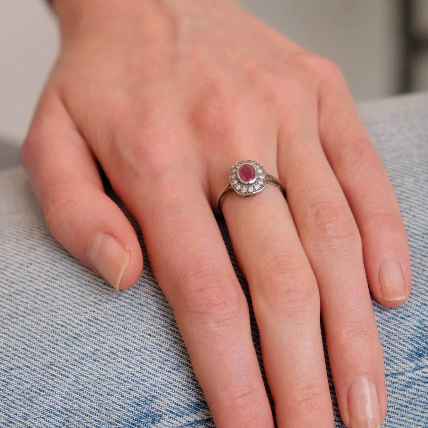 Pompadour ring silver & Ruby - Image 6