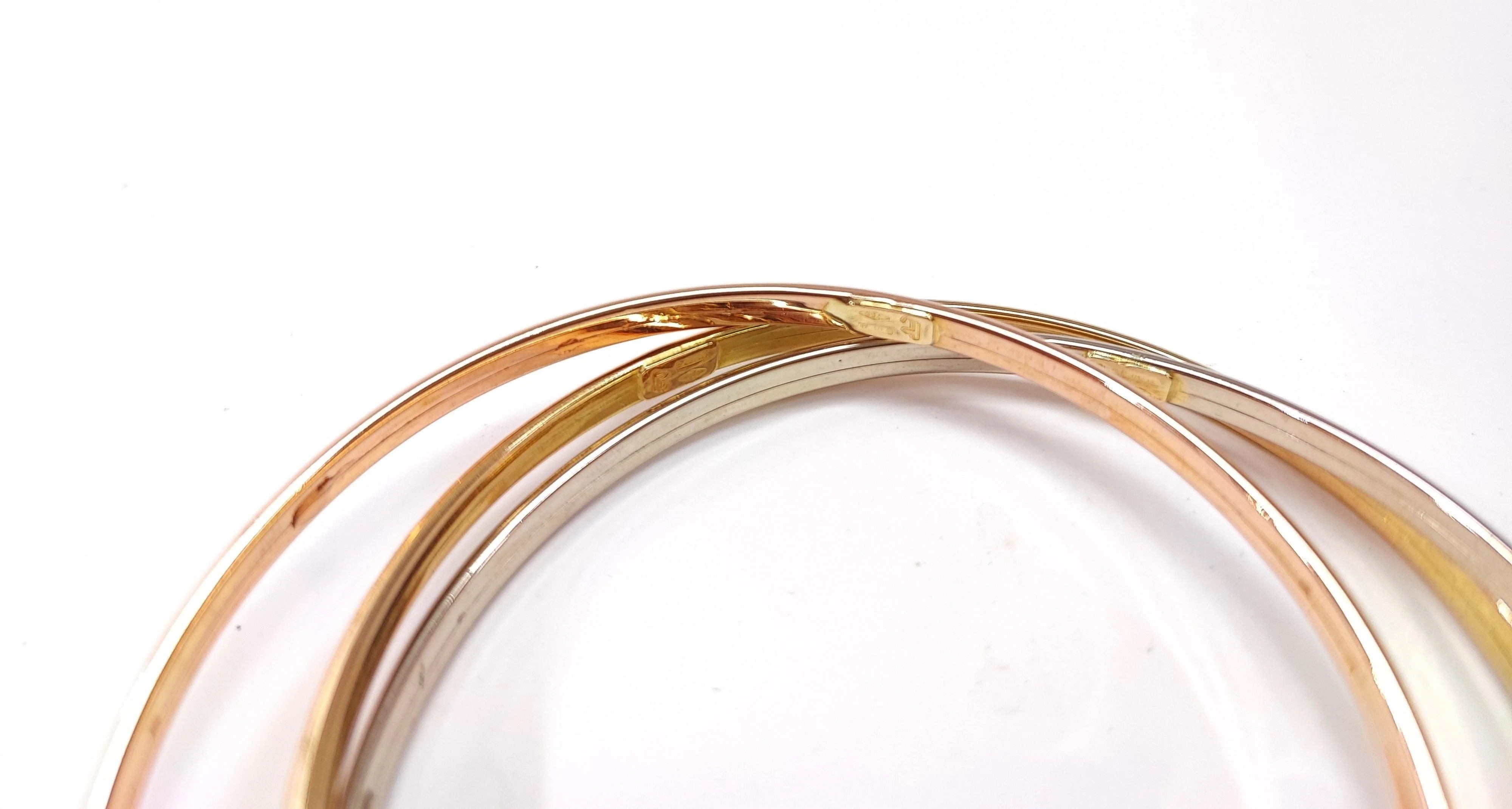 3-tone gold bangle bracelets