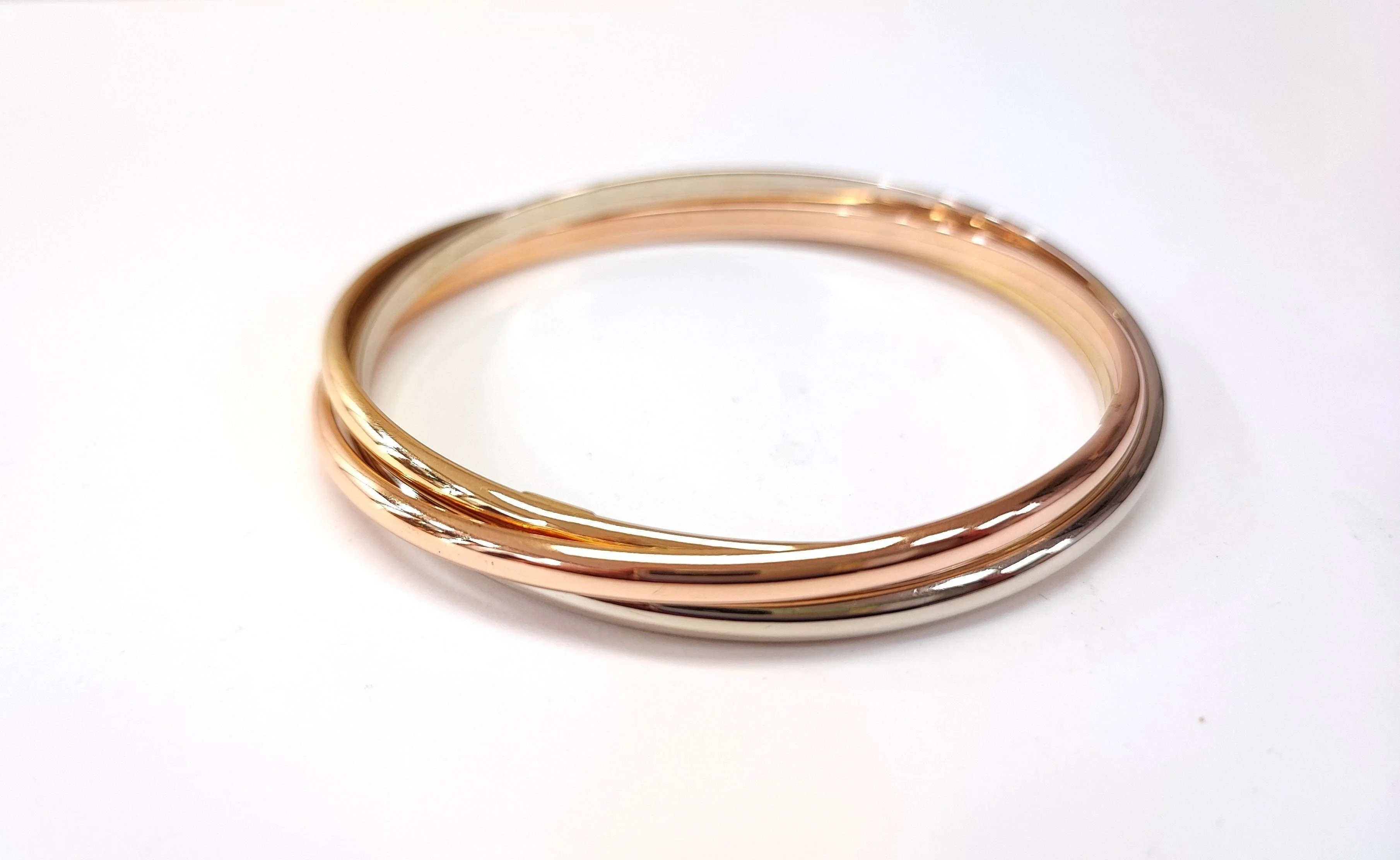 3-tone gold bangle bracelets - Image 2