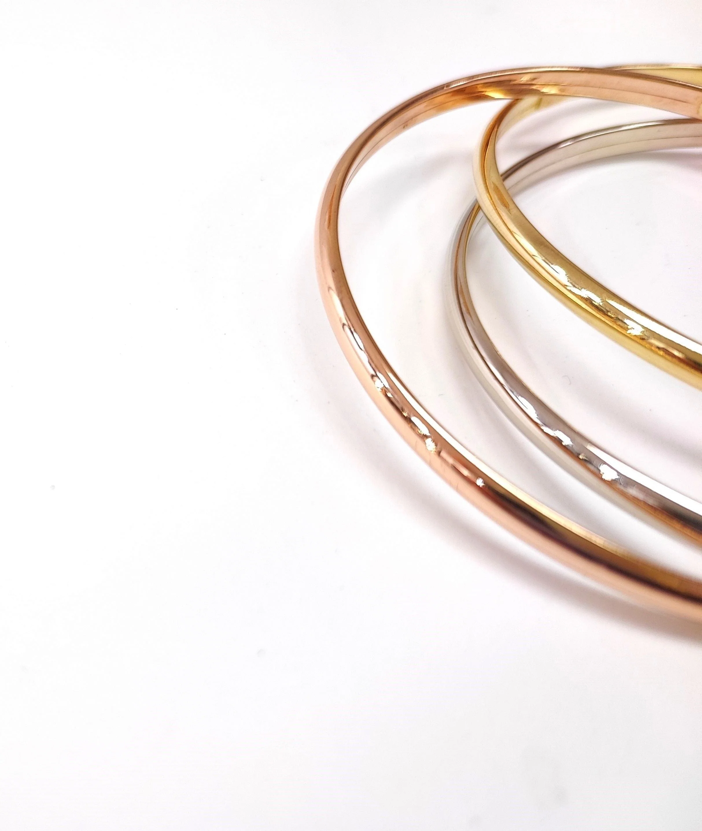 3-tone gold bangle bracelets - Image 3