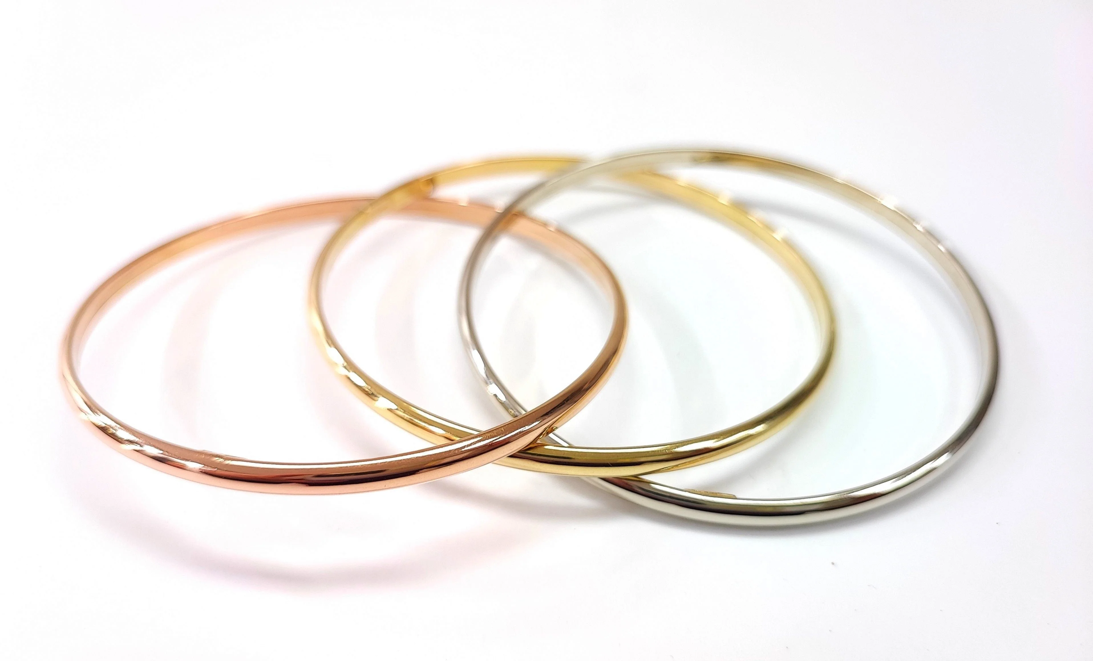 3-tone gold bangle bracelets - Image 4