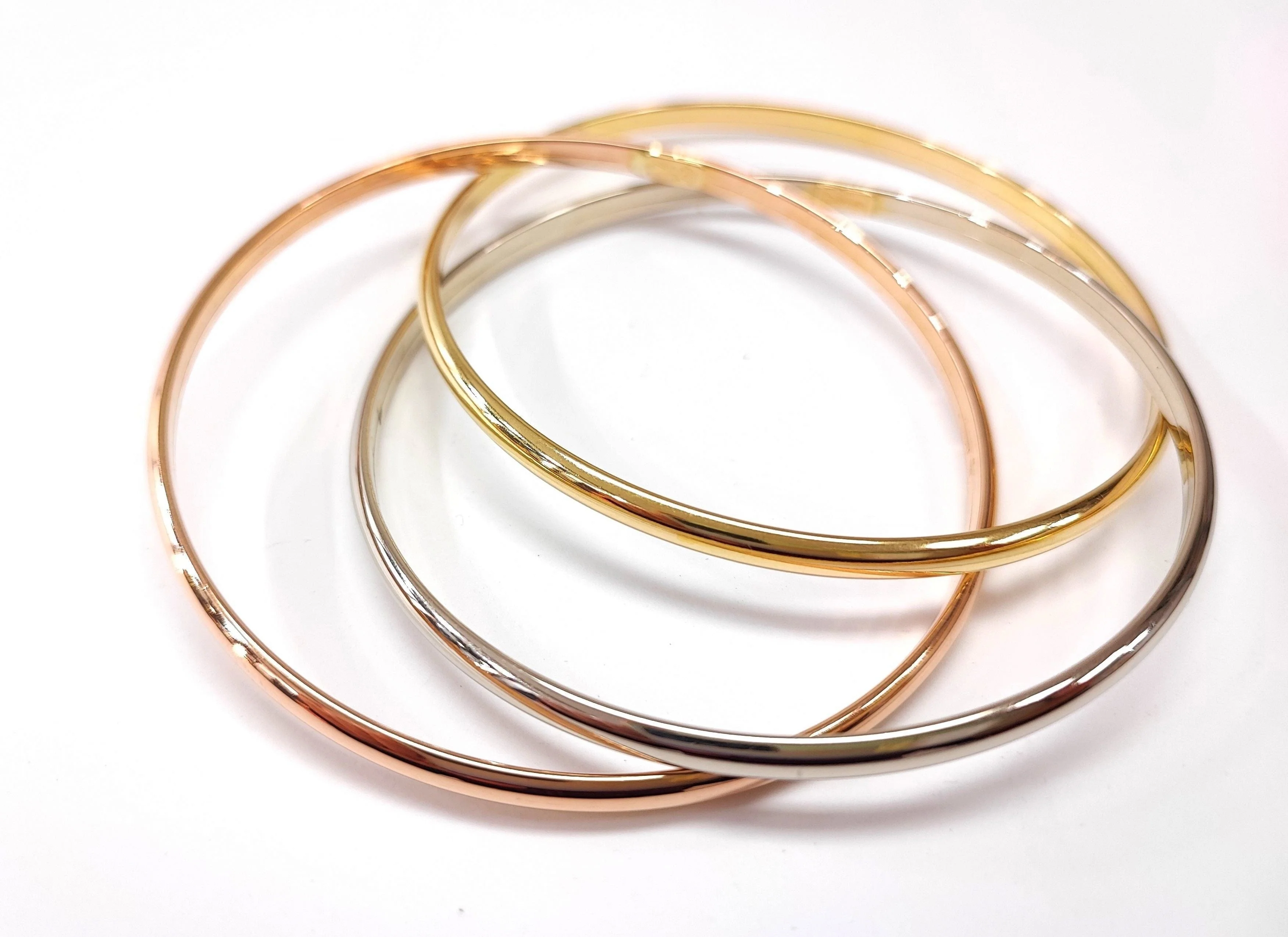 3-tone gold bangle bracelets - Image 5