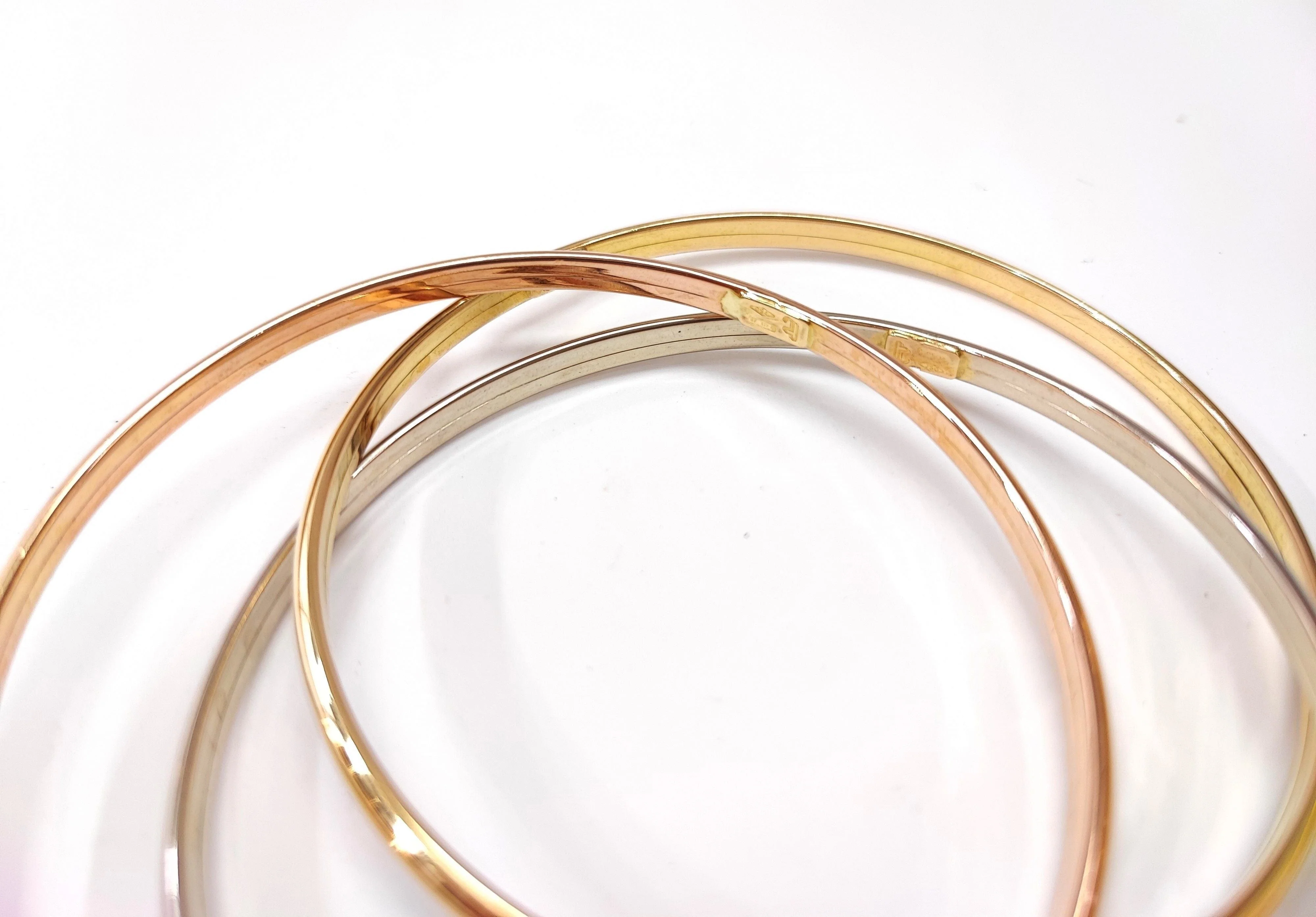3-tone gold bangle bracelets - Image 7