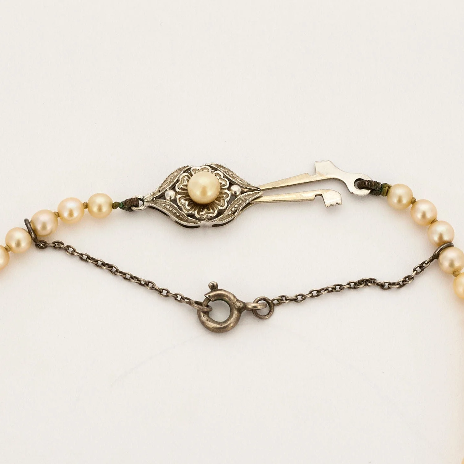 White gold cultured pearl necklace - Image 5