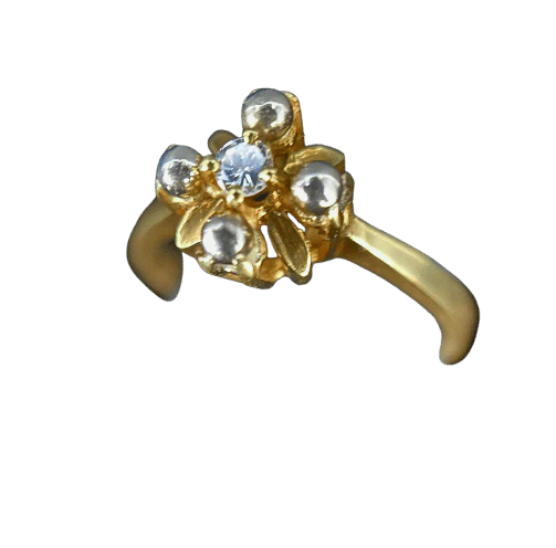Art Nouveau ring in yellow gold with diamonds