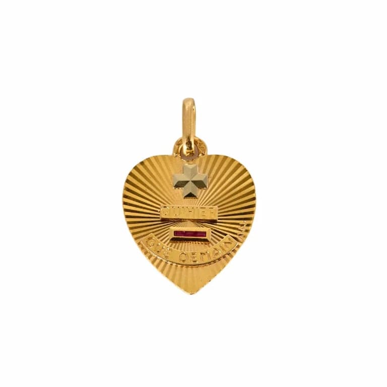 AUGIS - Love pendant in yellow gold and ruby