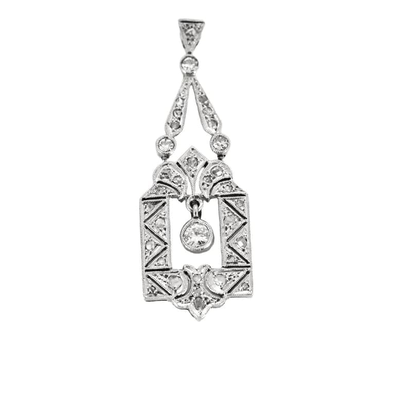 Antique yellow and white gold diamond pendant