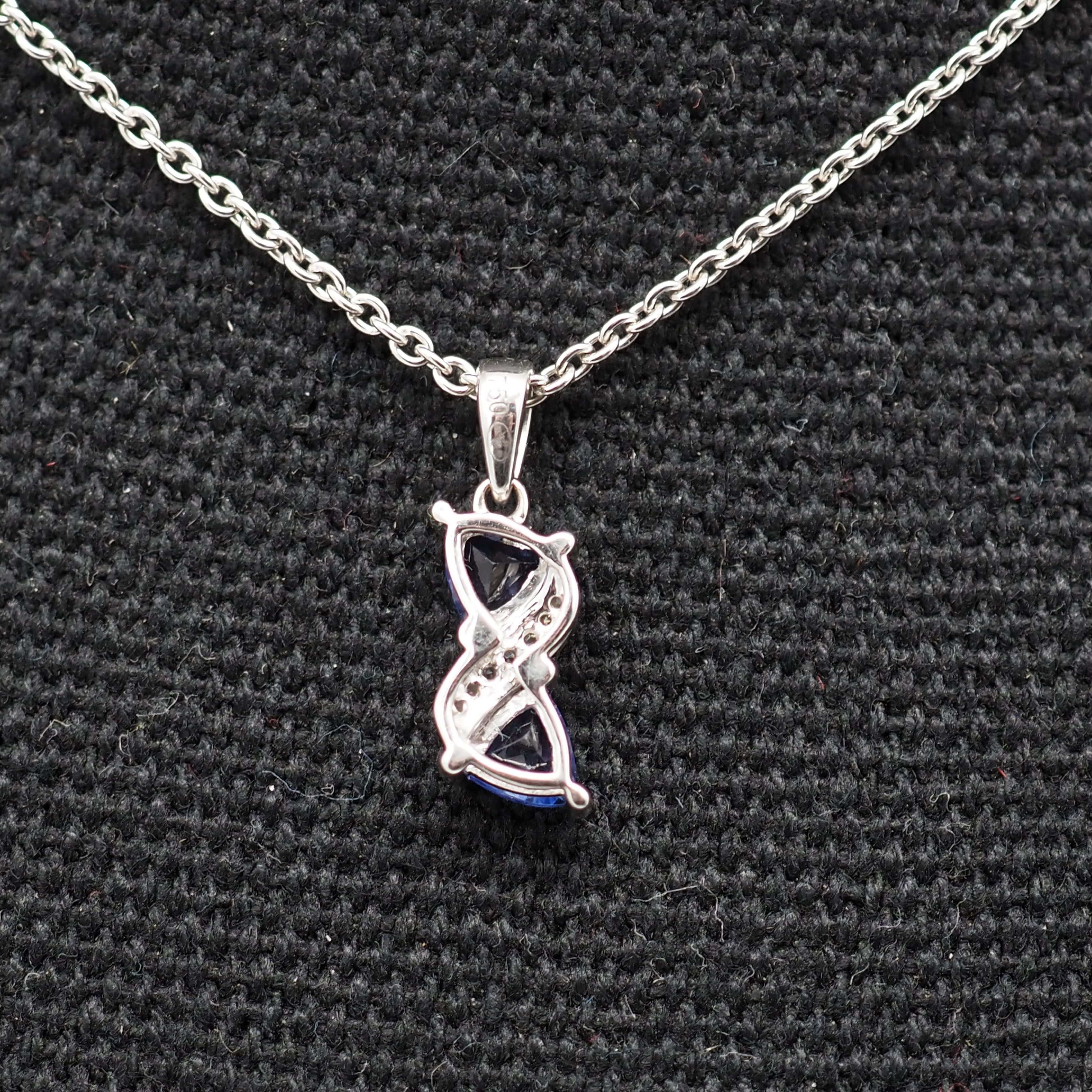White gold tanzanite diamond pendant - Image 5