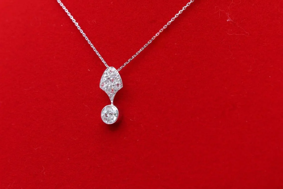 Pendant platinum diamonds circa 1925  - Image 3