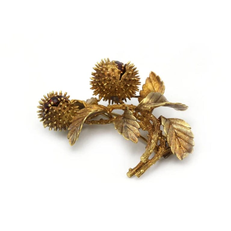 Chestnut Brooch - Gold & Garnets  - Image 3