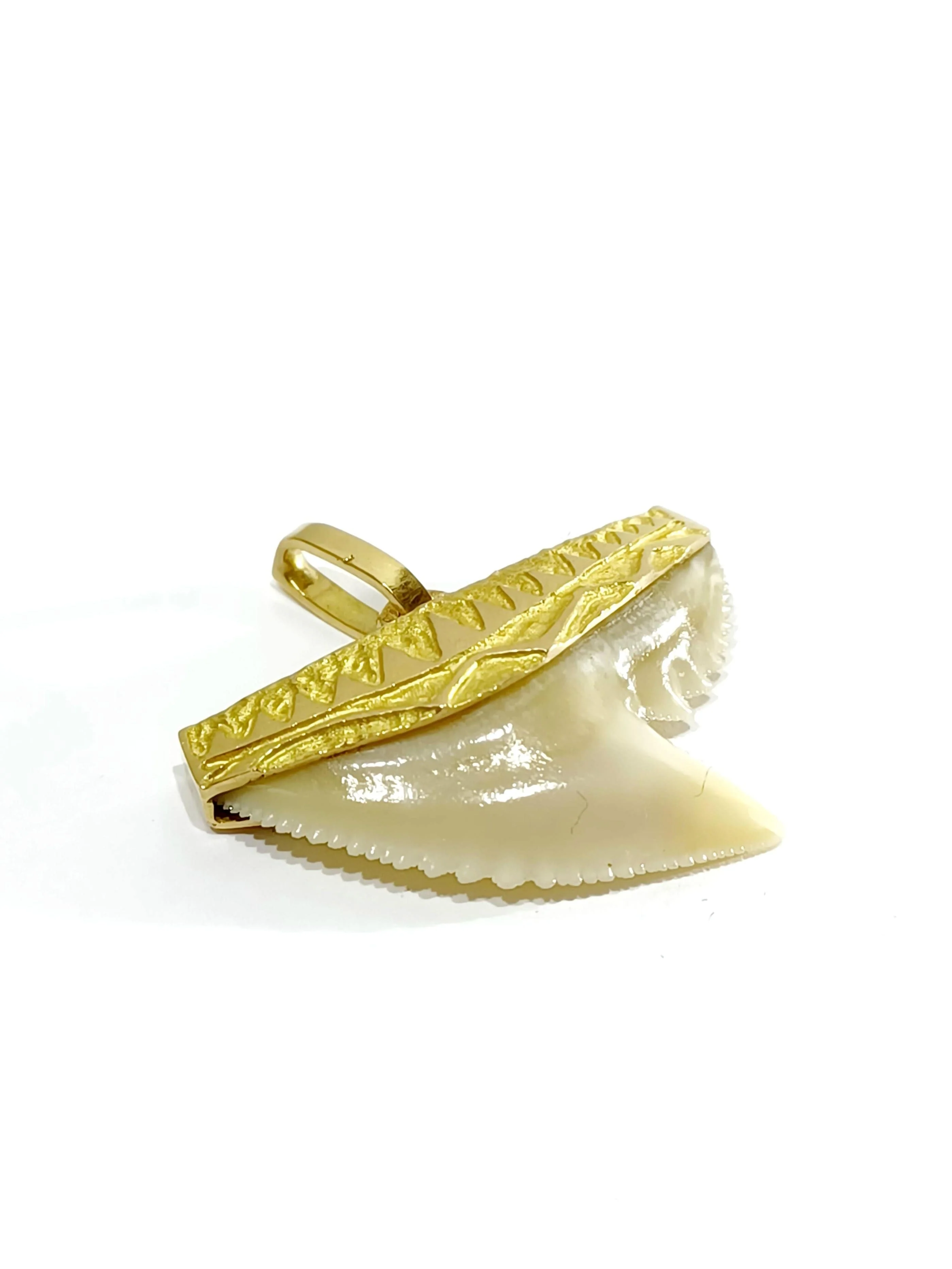 Yellow gold shark tooth pendant - Image 3