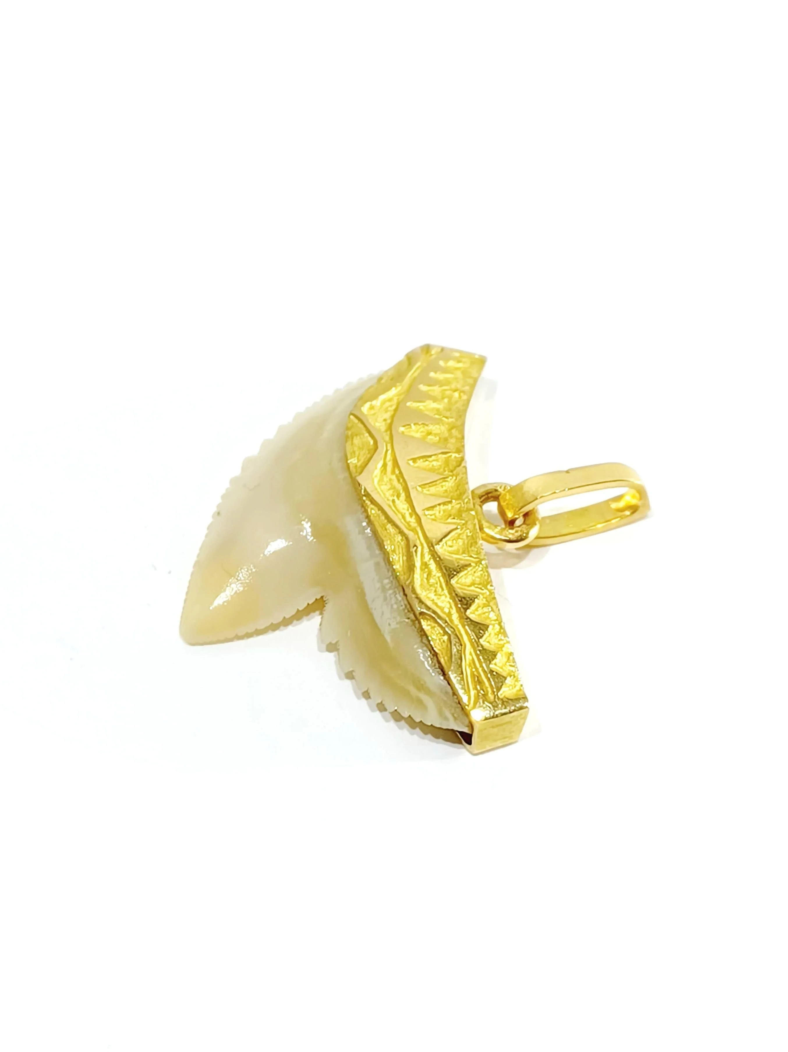 Yellow gold shark tooth pendant - Image 5