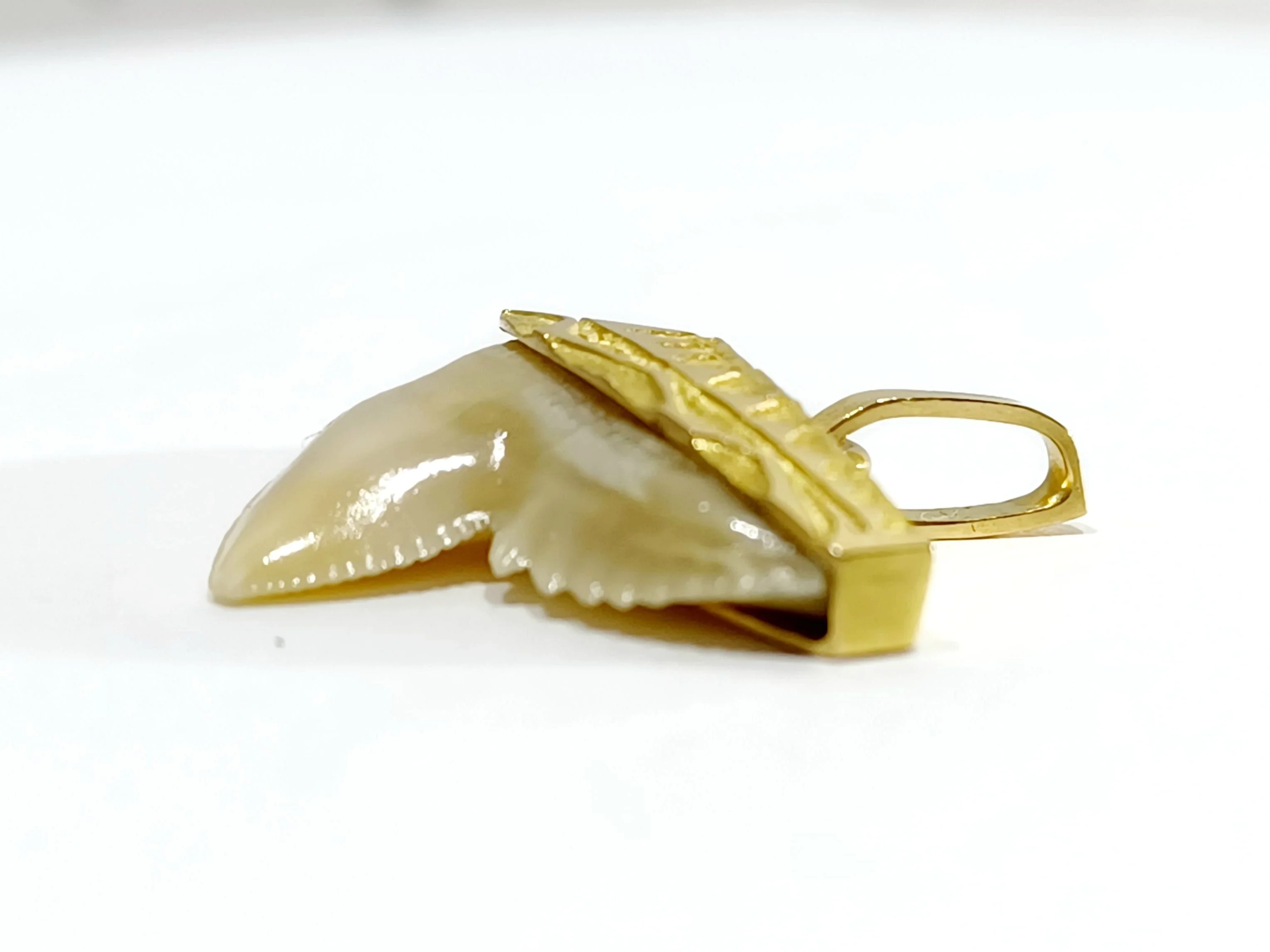 Yellow gold shark tooth pendant - Image 8