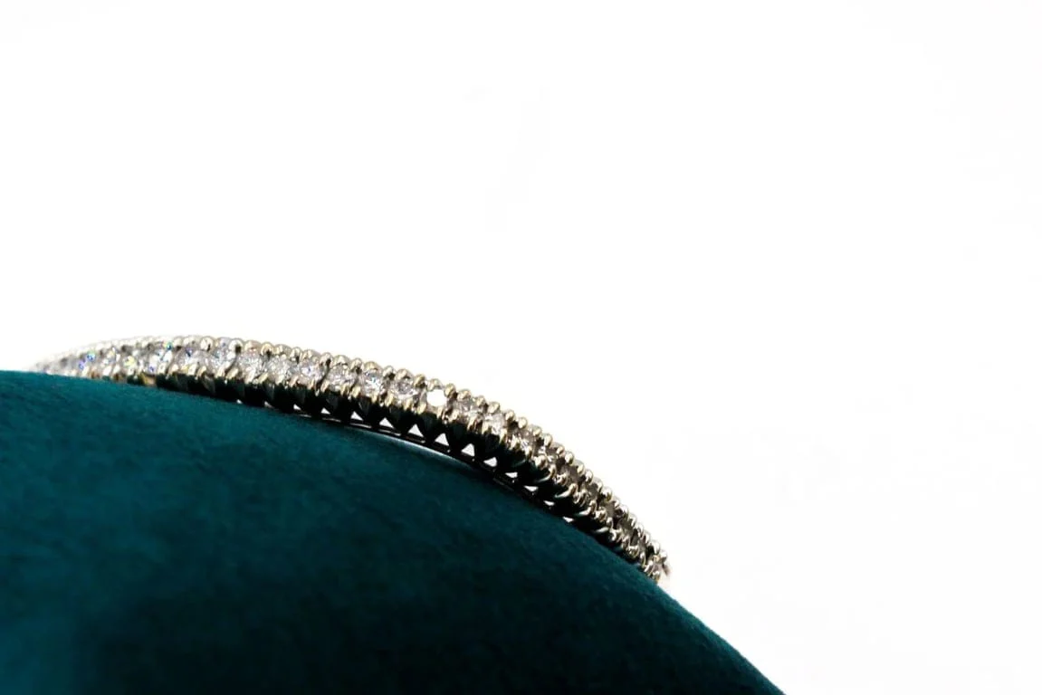 White gold bangle bracelet with diamonds  - Image 2
