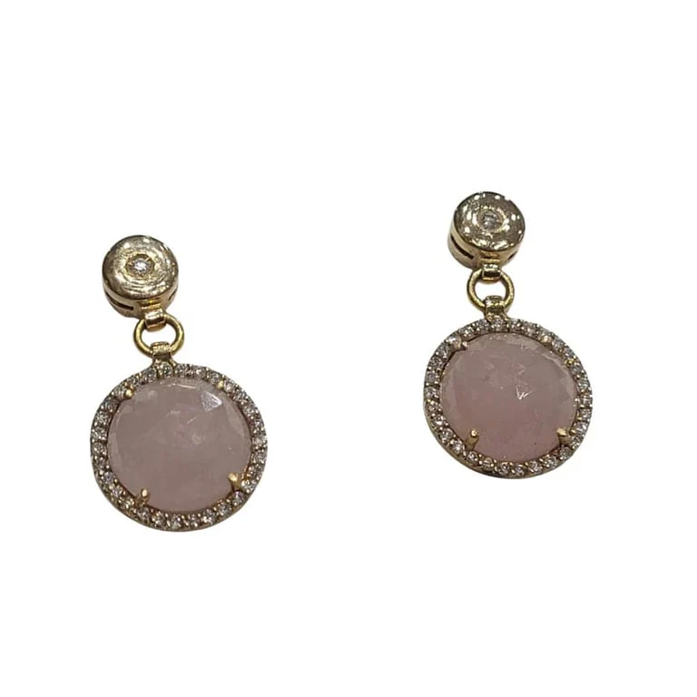 Sapphire and diamond earrings in 18k rose gold - Image 3
