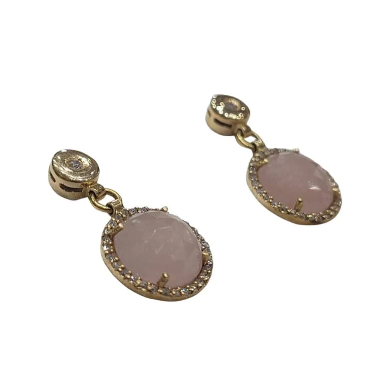 Sapphire and diamond earrings in 18k rose gold - Image 4
