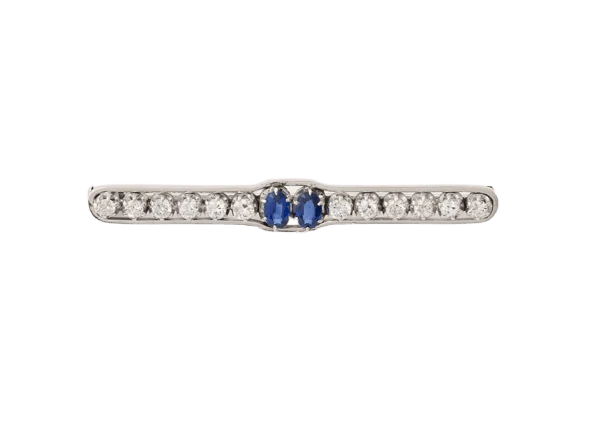 Sapphire and diamond brooch