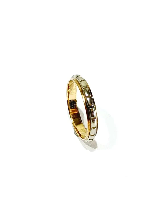 Rose gold and white wedding ring - Image 6