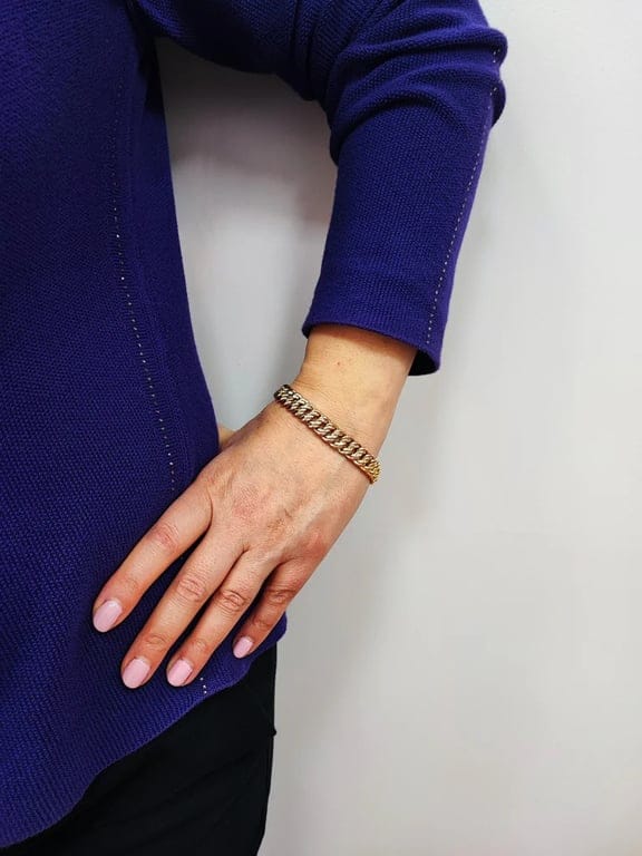 Yellow gold bracelet, Link American  - Image 2