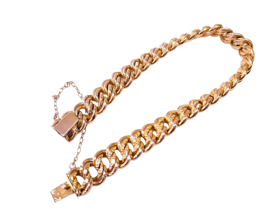 Yellow gold bracelet, Link American  - Image 5