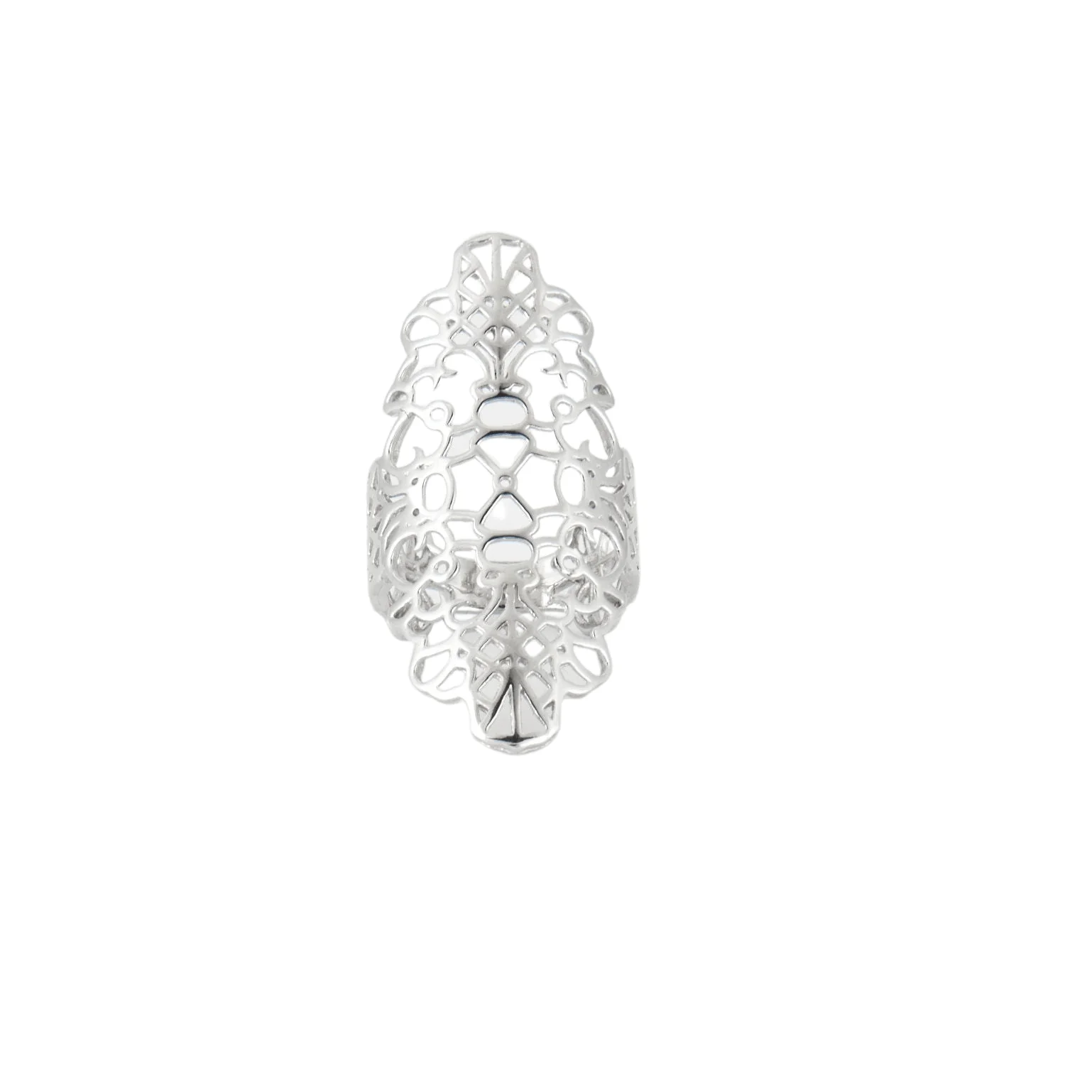 White gold lace ring