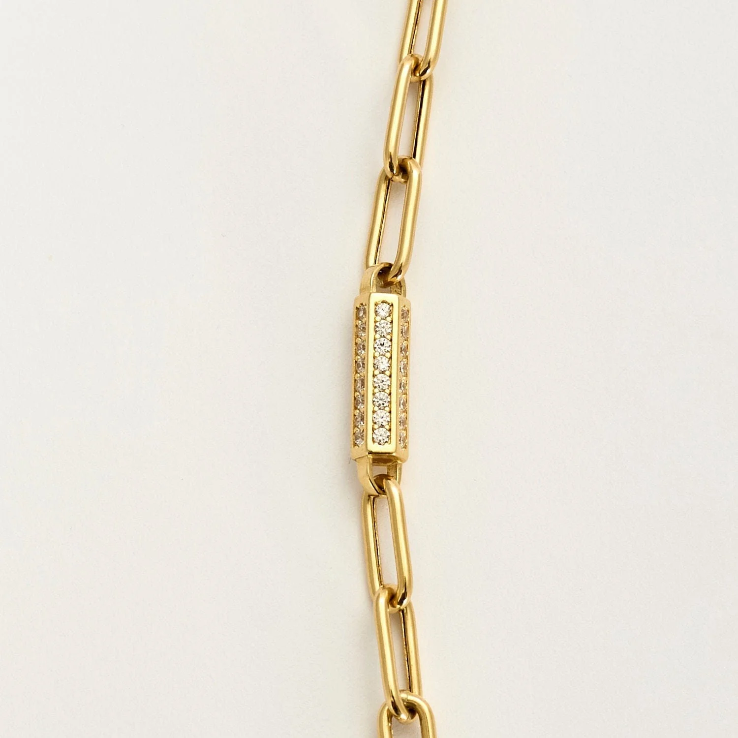 Alternating mesh necklace in yellow gold - Image 5
