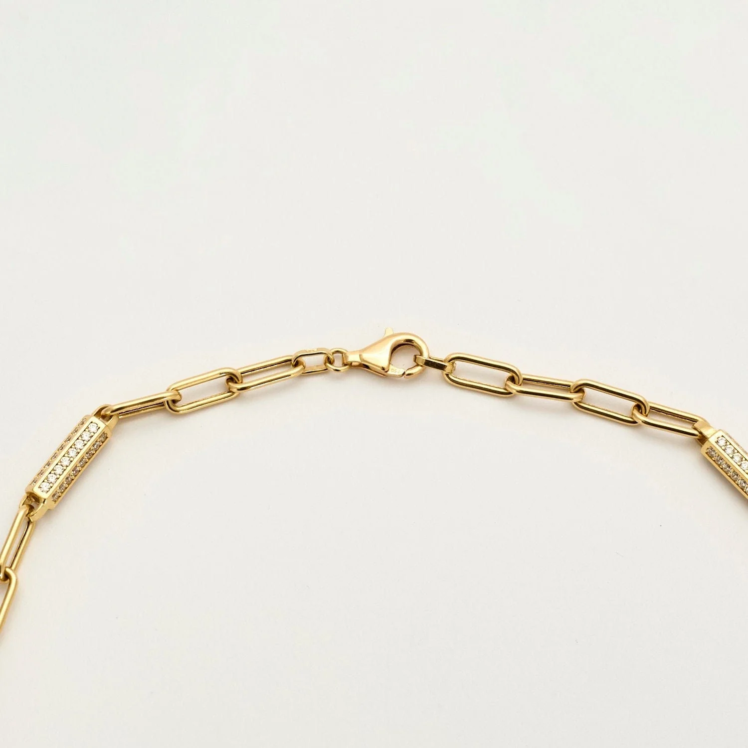 Alternating mesh necklace in yellow gold - Image 6